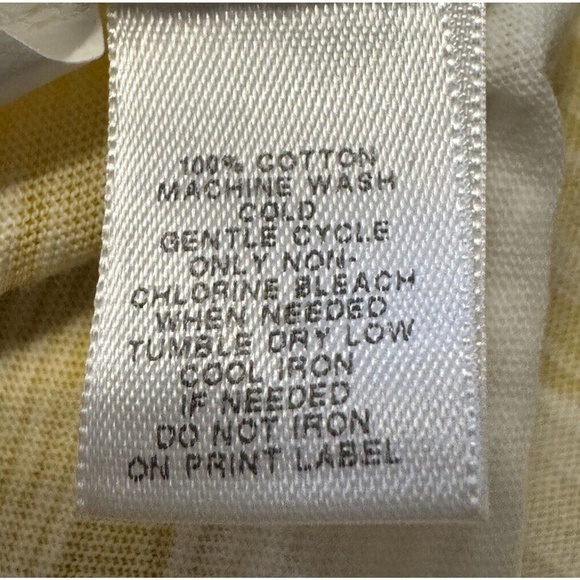 Ann Taylor LOFT 3/4 Sleeves Striped T Shirt Yellow White M Colorful Casual 73-28 - Picture 5 of 15